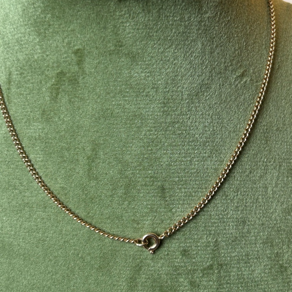 Vintage ant pendant gold-toned necklace, Aqua White rhinestones Whimsy Nature - Picture 8 of 10